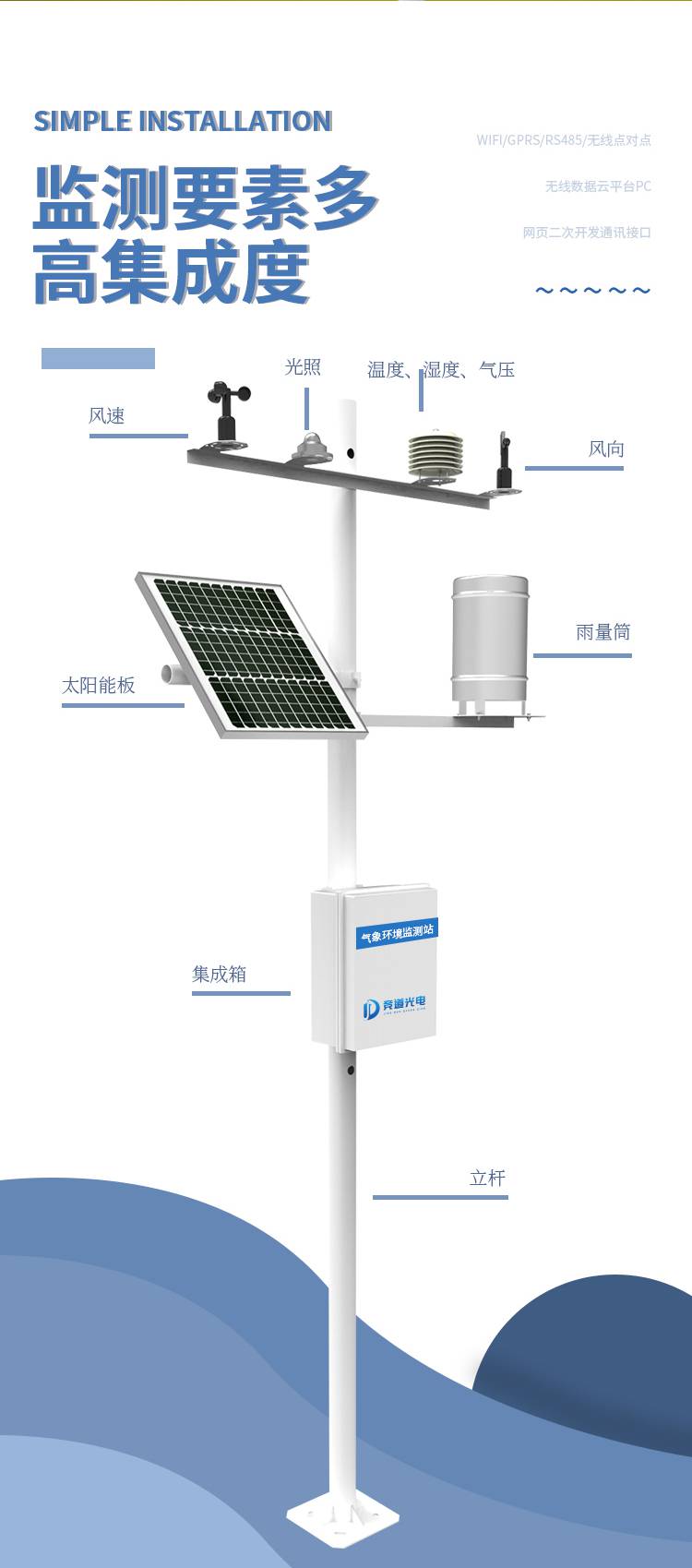小型自動化氣象站 BKQC6博科生態全自動氣象站助力氣象環境智能監測